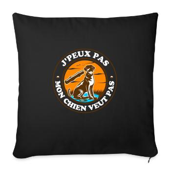 Chien gentil chien mignon - Housse de coussin décorative 45 x 45 cm - noir - Devant