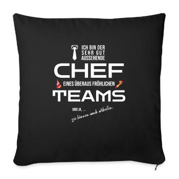 Lustiges Chef Vorgesetzter Abteilung Team Geschenk - Sofakissenbezug 45 x 45 cm - Schwarz - Vorne