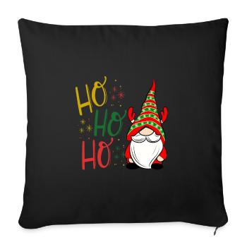 Ho ho ho gnome Christmas - Sofa pillowcase 17,3'' x 17,3'' (45 x 45 cm) - black - Front