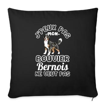 bouvier bernois chien mignon - Housse de coussin décorative 45 x 45 cm - noir - Devant