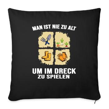 Garten Pflanzen Gärtner Gartenarbeit Gemüsebeet - Sofakissenbezug 45 x 45 cm - Schwarz - Vorne