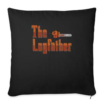 Bûcheron tronçonneuse arboriste - Housse de coussin décorative 45 x 45 cm - noir - Devant