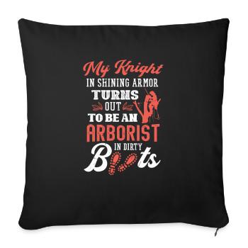 Bûcheron tronçonneuse arboriste - Housse de coussin décorative 45 x 45 cm - noir - Devant