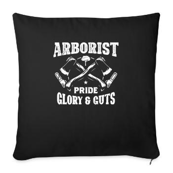 Bûcheron tronçonneuse arboriste - Housse de coussin décorative 45 x 45 cm - noir - Devant