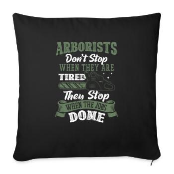 Bûcheron tronçonneuse arboriste - Housse de coussin décorative 45 x 45 cm - noir - Devant