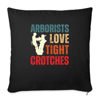 Bûcheron tronçonneuse arboriste - Housse de coussin décorative 45 x 45 cm - noir - Devant
