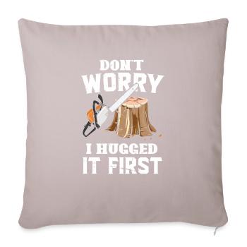 Bûcheron tronçonneuse arboriste - Housse de coussin décorative 45 x 45 cm - taupe clair - Devant