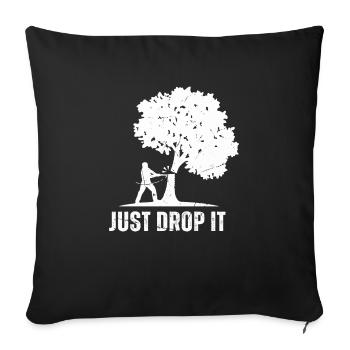 Bûcheron tronçonneuse arboriste - Housse de coussin décorative 45 x 45 cm - noir - Devant