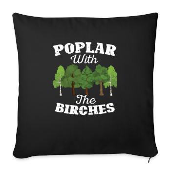 Bûcheron tronçonneuse arboriste - Housse de coussin décorative 45 x 45 cm - noir - Devant