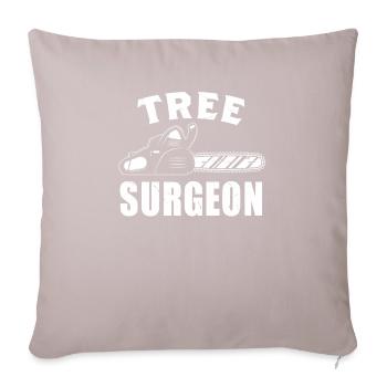 Bûcheron tronçonneuse arboriste - Housse de coussin décorative 45 x 45 cm - taupe clair - Devant
