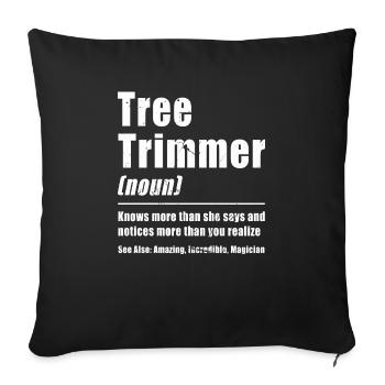 Bûcheron tronçonneuse arboriste - Housse de coussin décorative 45 x 45 cm - noir - Devant