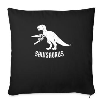 Bûcheron tronçonneuse arboriste - Housse de coussin décorative 45 x 45 cm - noir - Devant