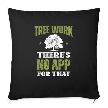 Bûcheron tronçonneuse arboriste - Housse de coussin décorative 45 x 45 cm - noir - Devant