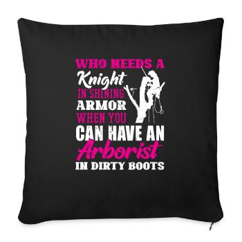 Bûcheron tronçonneuse arboriste - Housse de coussin décorative 45 x 45 cm - noir - Devant