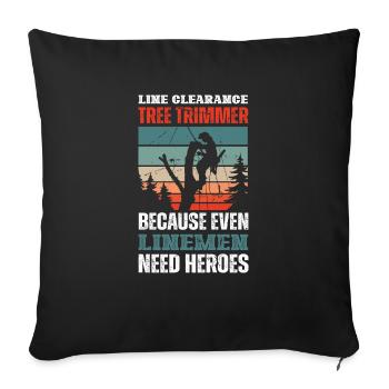 Bûcheron tronçonneuse arboriste - Housse de coussin décorative 45 x 45 cm - noir - Devant
