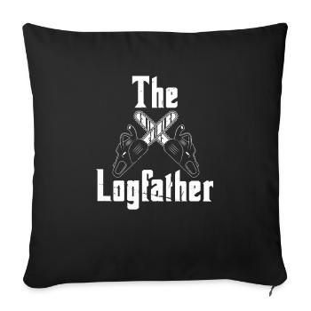 Bûcheron tronçonneuse arboriste - Housse de coussin décorative 45 x 45 cm - noir - Devant