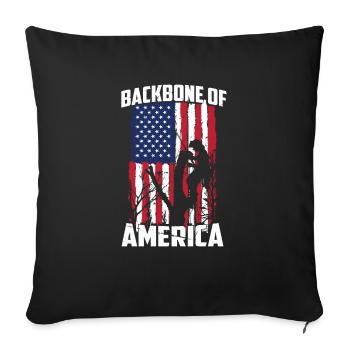 Bûcheron tronçonneuse arboriste - Housse de coussin décorative 45 x 45 cm - noir - Devant