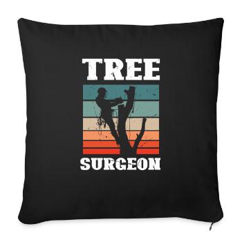 Bûcheron tronçonneuse arboriste - Housse de coussin décorative 45 x 45 cm - noir - Devant