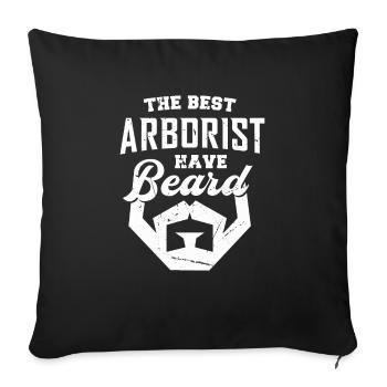 Bûcheron tronçonneuse arboriste - Housse de coussin décorative 45 x 45 cm - noir - Devant