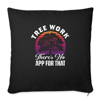 Bûcheron tronçonneuse arboriste - Housse de coussin décorative 45 x 45 cm - noir - Devant