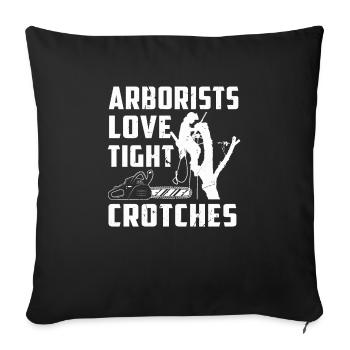 Bûcheron tronçonneuse arboriste - Housse de coussin décorative 45 x 45 cm - noir - Devant