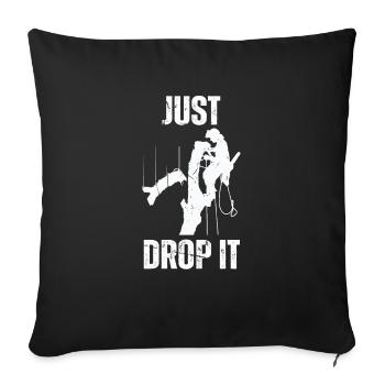 Bûcheron tronçonneuse arboriste - Housse de coussin décorative 45 x 45 cm - noir - Devant