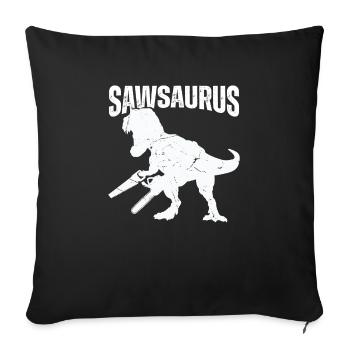 Bûcheron tronçonneuse arboriste - Housse de coussin décorative 45 x 45 cm - noir - Devant