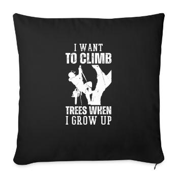 Bûcheron tronçonneuse arboriste - Housse de coussin décorative 45 x 45 cm - noir - Devant
