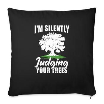 Bûcheron tronçonneuse arboriste - Housse de coussin décorative 45 x 45 cm - noir - Devant