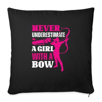 Archery Archery Bow - Sofa pillowcase 17,3'' x 17,3'' (45 x 45 cm) - black - Front