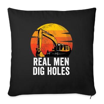 Excavator Driver Construction Worker Excavator - Sofa pillowcase 17,3'' x 17,3'' (45 x 45 cm) - black - Front