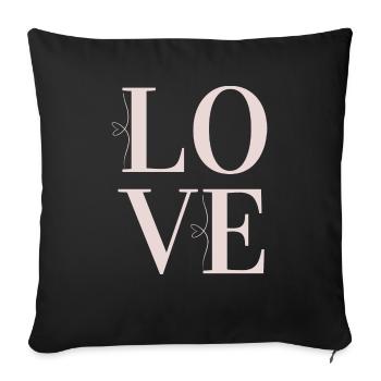 Amour - Liebe - Housse de coussin décorative 45 x 45 cm - noir - Devant