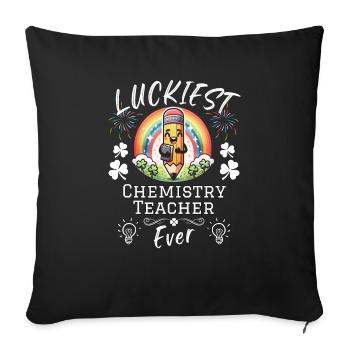 Luckiest Chemistry Teacher School - Sofa pillowcase 17,3'' x 17,3'' (45 x 45 cm) - black - Front