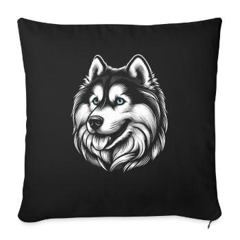 Siberian husky - Housse de coussin décorative 45 x 45 cm - noir - Devant