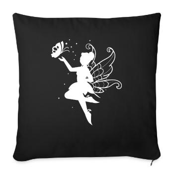 Girl Kids Shirt Design / Fairy Stars Butterfly - Sofa pillowcase 17,3'' x 17,3'' (45 x 45 cm) - black - Front