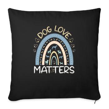 Dog Love Matters Pet Care Promeneur de chien Hundeliebe - Housse de coussin décorative 45 x 45 cm - noir - Devant