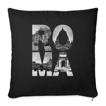 Rome Italie - Housse de coussin décorative 45 x 45 cm - noir - Devant