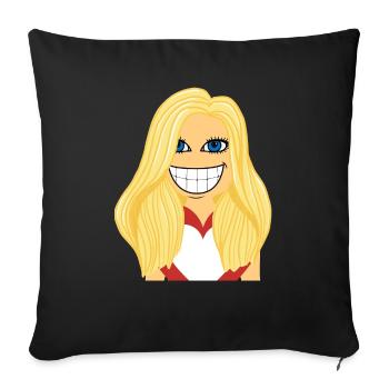 Blonde woman in love - Sofa pillowcase 17,3'' x 17,3'' (45 x 45 cm) - black - Front