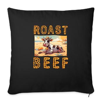 Roast Beef Cow Holiday Beach Sunbathing Roast Beef - Sofa pillowcase 17,3'' x 17,3'' (45 x 45 cm) - black - Front