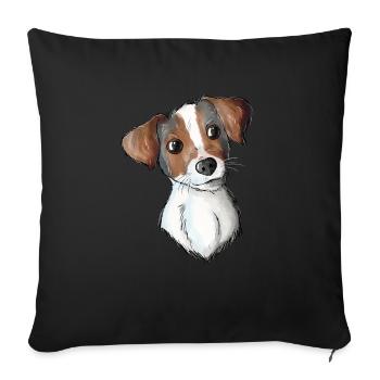 Jack Russell Pattern - Sofakissenbezug 45 x 45 cm - Schwarz - Vorne