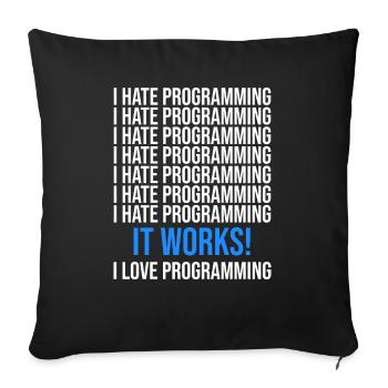 Programmierer Entwickler Programmierer Programmieren IT Computer - Sofakissenbezug 45 x 45 cm - Schwarz - Vorne