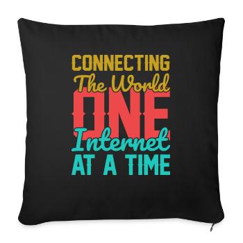 Connecter le monde - Housse de coussin décorative 45 x 45 cm - noir - Devant