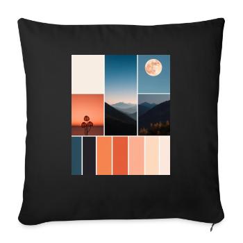 Mountains - Sofa pillowcase 17,3'' x 17,3'' (45 x 45 cm) - black - Front