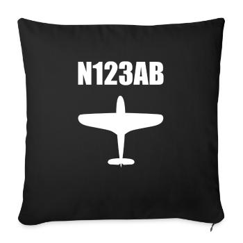 Aviation sur mesure - Avion - Vol - Pilote - Housse de coussin décorative 45 x 45 cm - noir - Devant