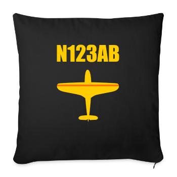 Aviation sur mesure - Avion - Vol - Pilote - Housse de coussin décorative 45 x 45 cm - noir - Devant