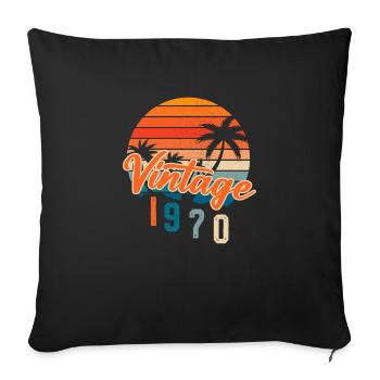 Vintage 1970 Rétro - Housse de coussin décorative 45 x 45 cm - noir - Devant