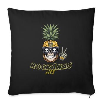 RockAnas - Crazy Pineapple Clothing by Mujo - Sofa pillowcase 17,3'' x 17,3'' (45 x 45 cm) - black - Front
