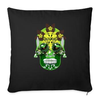 Crâne 6 - Housse de coussin décorative 45 x 45 cm - noir - Devant