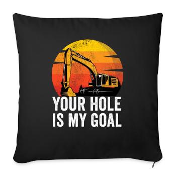 Excavator Construction Worker - Sofa pillowcase 17,3'' x 17,3'' (45 x 45 cm) - black - Front
