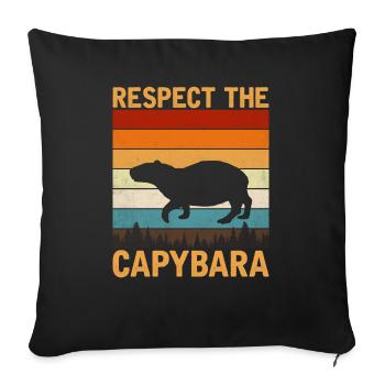 Capybara - Sofakissenbezug 45 x 45 cm - Schwarz - Vorne